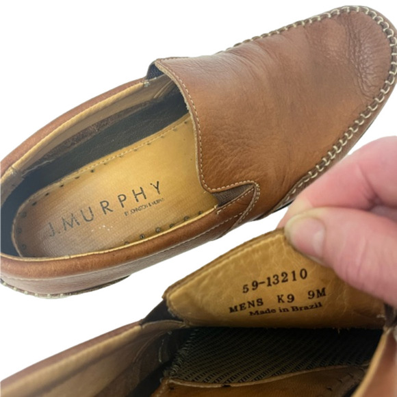 J. Murphy Cort Whipstitch Venetian Leather Loafers Men’s Size 9M Made in Brazil main image 6